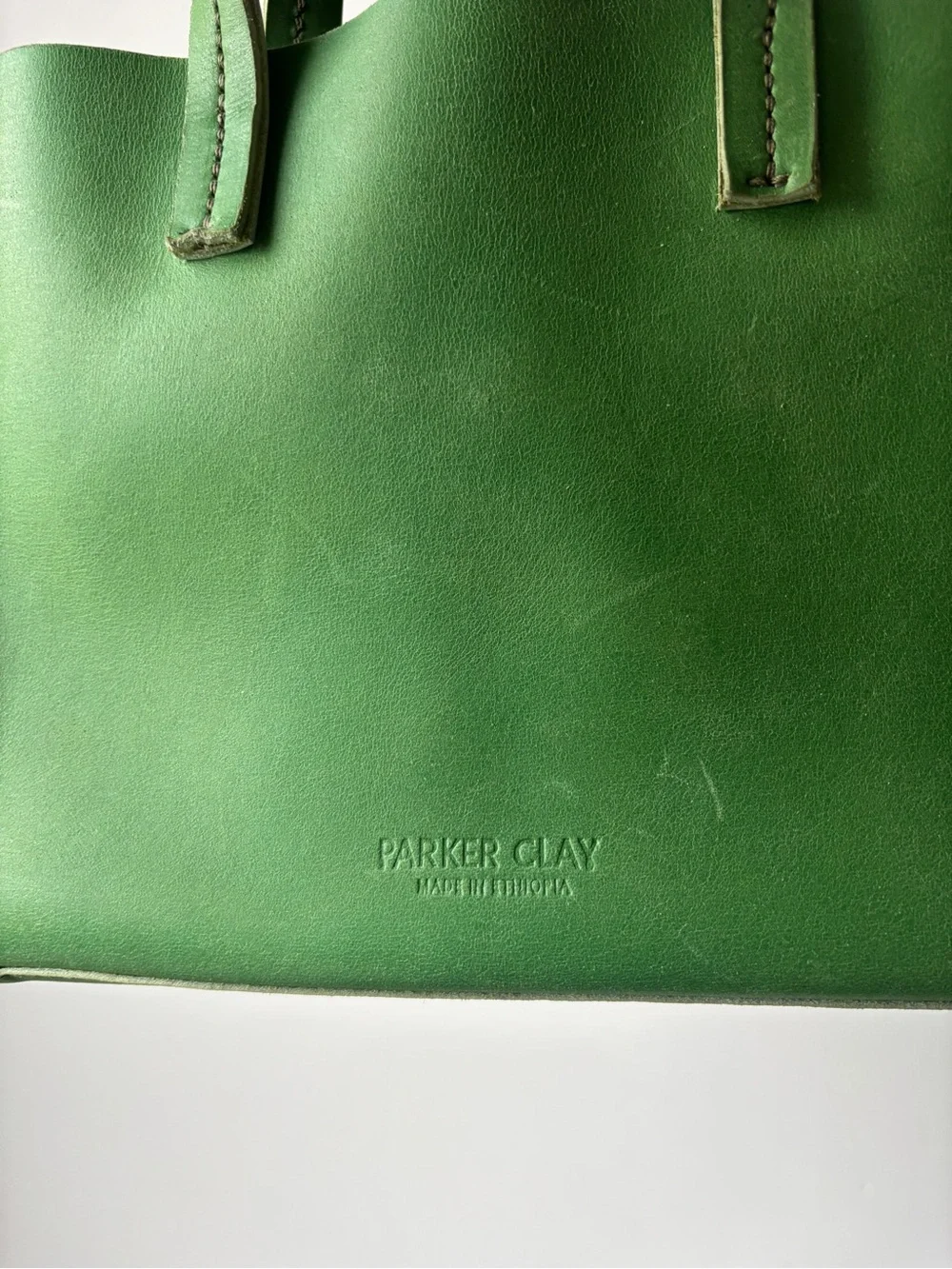 Parker Clay Avila Green Leather Mini Tote Bag